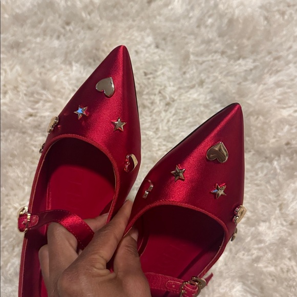 Karl Lagerfeld Veyda Pointed Toe Red Mary Jane - Picture 4 of 11